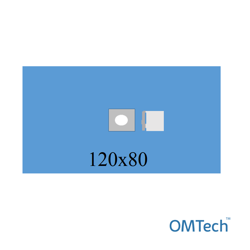 Покриття операційне OMTech™ для офтальмології №15 120х80см з адгез. опер. отвором 7см, мішком (лам. спб-45г/м2) диск - 4шт (спл-50г/м2)+(бавовна-110-180г/м2)